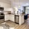 kitchen with white cabinets